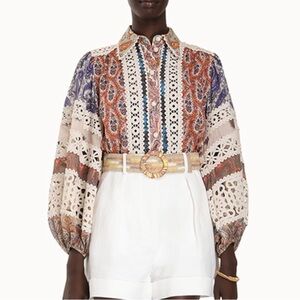 Zimmermann
DEVI SPLICED BILLOW BLOUSE
